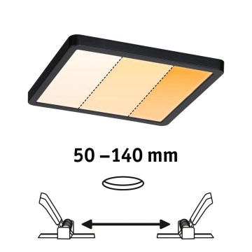 Paulmann 93101 - LED/13W IP44 Oprawa wpuszczana do łazienki AREO 230V 2000/3000/4000K 17,5x17,5 cm czarna