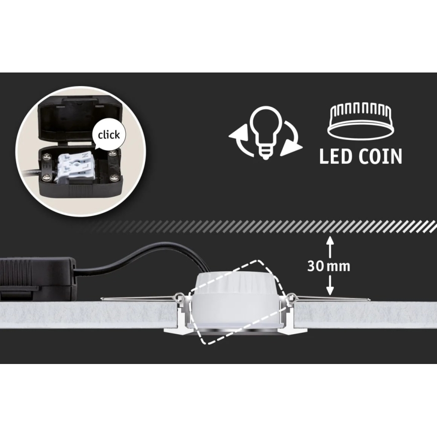 Paulmann 93379 - ZESTAW 3xLED/6W IP44 Ściemnialna łazienkowa oprawa wpuszczana GIL 230V