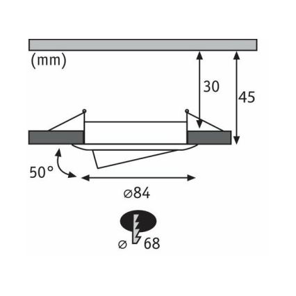 Paulmann 93483 - ZESTAW 3xLED/6,5W IP23 Ściemnialne wpuszczane oświetlenie łazienkowe NOVA 230V