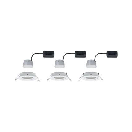 Paulmann 93485 - ZESTAW 3xLED/6W IP23 Ściemnialna łazienkowa oprawa wpuszczana NOVA 230V