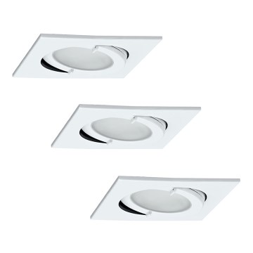 Paulmann 93530 - ZESTAW 3xG4-20W IP44 Łazienkowa oprawa wpuszczana QUADRO 3xG4/20W/230V/12V