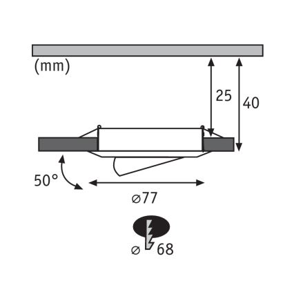 Paulmann 93579 - ZESTAW 3xLED Oprawa wpuszczana 3xLED/3,8W/230/12V