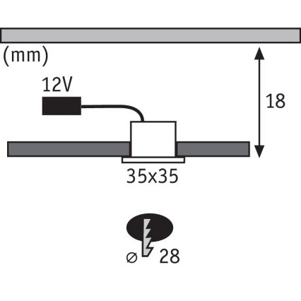 Paulmann 93587 - ZESTAW 5x LED Oprawa wpuszczana 5xLED/0,4W/12V/230V 2700K
