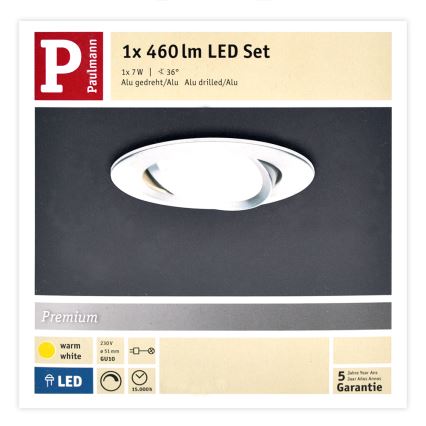 Paulmann 93602 - LED GU10/7W IP23 Ściemniana wpuszczana oprawa łazienkowa NOVA 230V