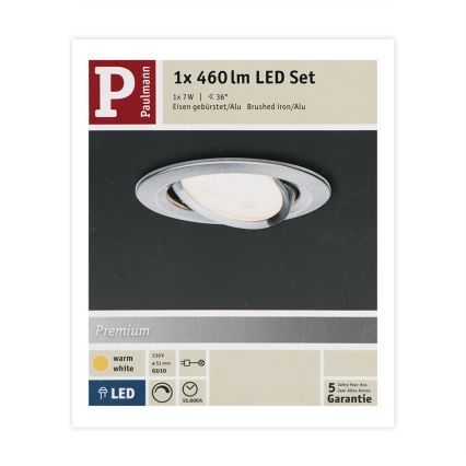 Paulmann 93603 - LED-GU10/7W IP23 Dimmable bathroom wpuszczany jasny NOVA 230V