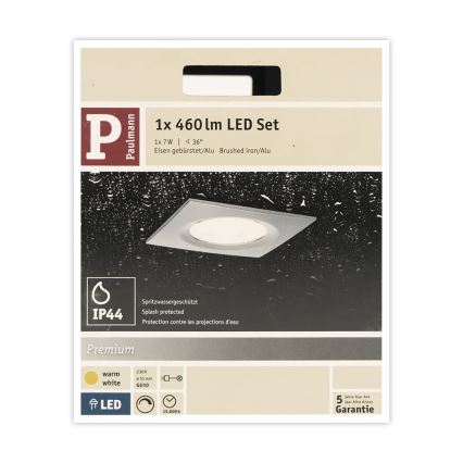 Paulmann 93611 - LED-GU10/7W IP44 Ściemnialne oświetlenie punktowe łazienkowe NOVA 230V