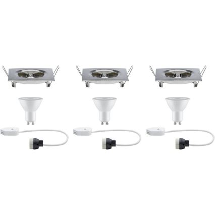Paulmann 93615 - ZESTAW 3x LED/7W IP44 Ściemnialna łazienkowa oprawa wpuszczana 230V