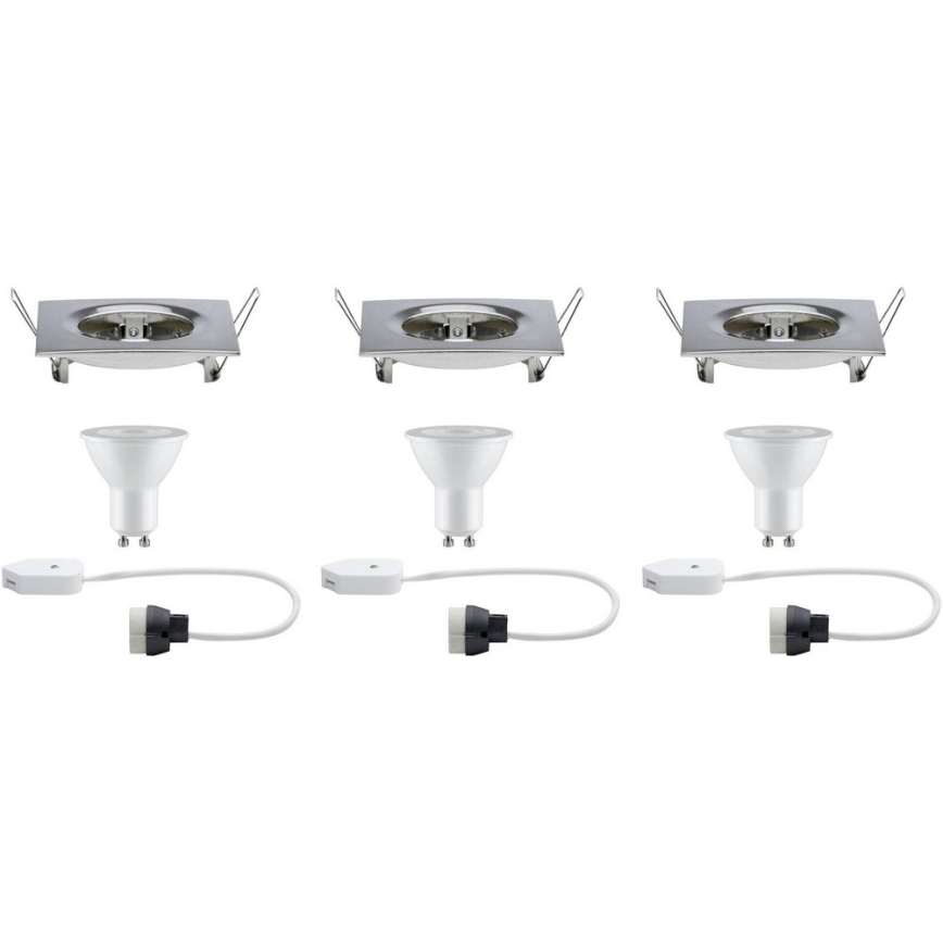 Paulmann 93615 - ZESTAW 3x LED/7W IP44 Ściemnialna łazienkowa oprawa wpuszczana 230V