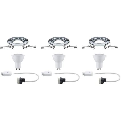 Paulmann 93853 - ZESTAW 3xLED-GU10/4,5W Oprawa wpuszczana STARR 230V