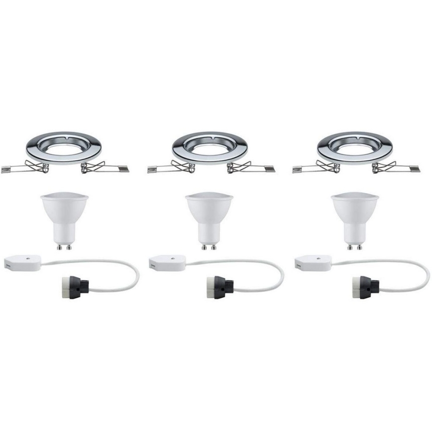 Paulmann 93853 - ZESTAW 3xLED-GU10/4,5W Oprawa wpuszczana STARR 230V