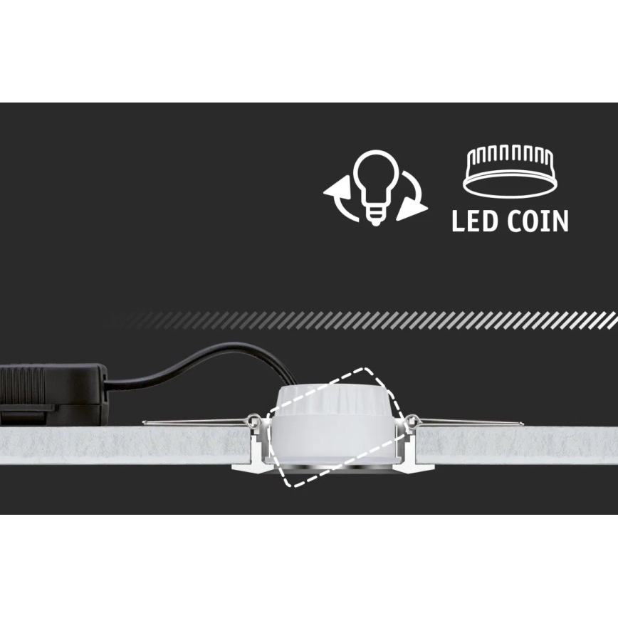 Paulmann 93895 - ZESTAW 3xLED/6W IP44 Ściemnialna łazienkowa oprawa wpuszczana NOVA 230V