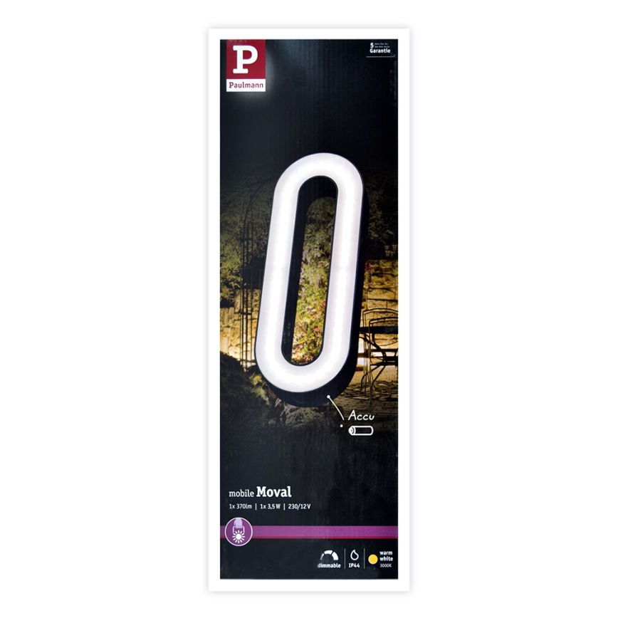 Paulmann 93933 - LED/6W IP44 Zewnętrzna ściemnialna lampa przenośna MOVAL 230V