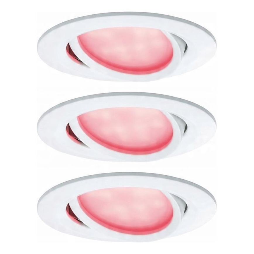 Paulmann 93940 -ZESTAW 3x LED RGBW/2W IP23 Ściemnialna łazienkowa oprawa wpuszczana 230V