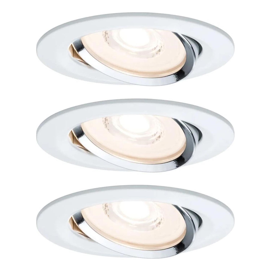 Paulmann 93942 - ZESTAW 3xLED/6,8W IP23 Ściemnialna łazienkowa oprawa wpuszczana COIN 230V