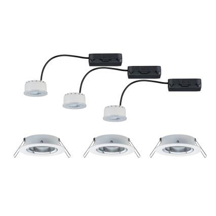 Paulmann 93942 - ZESTAW 3xLED/6,8W IP23 Ściemnialna łazienkowa oprawa wpuszczana COIN 230V