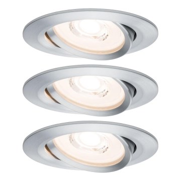 Paulmann 93943 - ZESTAW 3xLED/6,8W IP23 ŚCIEMNIALNE WPUSZCZANE OPRAWY SUFITOWE DO ŁAZIENKI COIN 230V