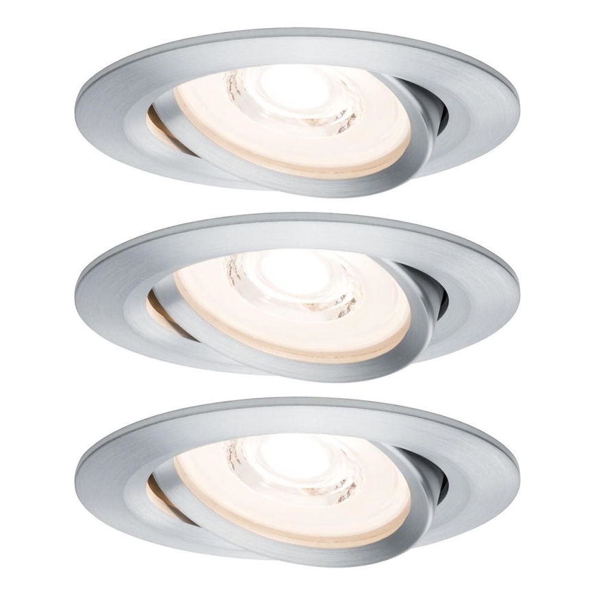 Paulmann 93943 - ZESTAW 3xLED/6,8W IP23 ŚCIEMNIALNE WPUSZCZANE OPRAWY SUFITOWE DO ŁAZIENKI COIN 230V