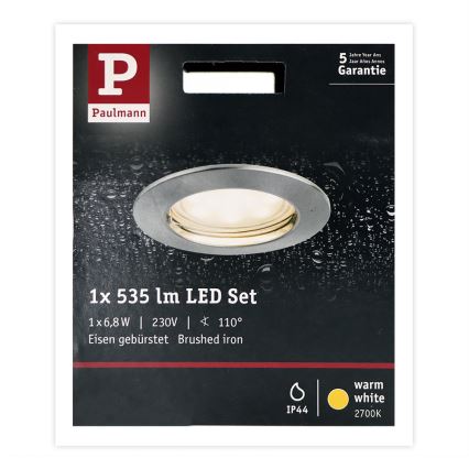 Paulmann 93975 - LED/6,8W IP44 Oprawa wpuszczana łazienkowa COIN 230V