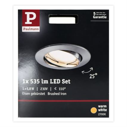 Paulmann 93979 - LED/6,8W IP23 Oprawa wpuszczana łazienkowa COIN 230V