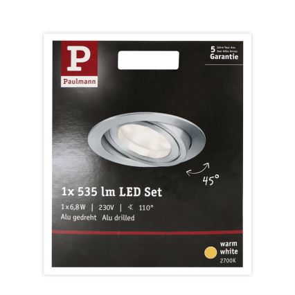 Paulmann 93983 - LED/6,8W IP23 Oprawa wpuszczana łazienkowa COIN 230V