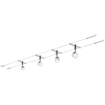 Paulmann 94080 - Zestaw 4xLED/4,8W Kompletny system linkowy STAGE 230V w błyszczącym chromie