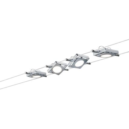Paulmann 94107 - Zestaw 4xLED/4,3W oprawy punktowe do systemu linkowego MAC 230V, matowy chrom