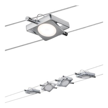 Paulmann 94107 - Zestaw 4xLED/4,3W oprawy punktowe do systemu linkowego MAC 230V, matowy chrom