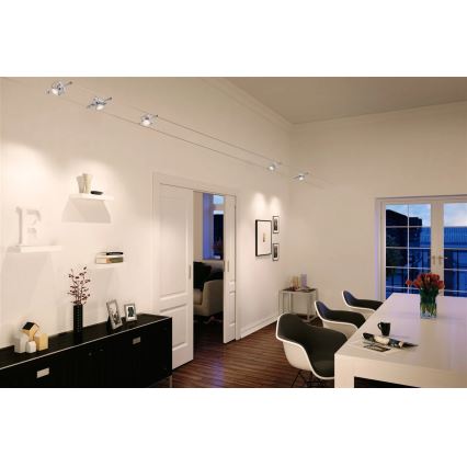 Paulmann 94133 - Zestaw 5 żarówek GU5.3/10W z kompletnym systemem linkowym MAC 230V, matowy chrom