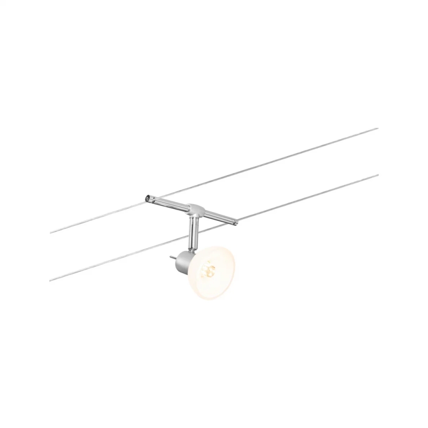 Paulmann 94136 - Zestaw 5xGU5,3/10W, kompletny system linowy SHEELA 230V, chrom błyszczący