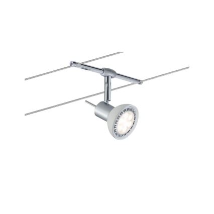 Paulmann 94136 - Zestaw 5xGU5,3/10W, kompletny system linowy SHEELA 230V, chrom błyszczący