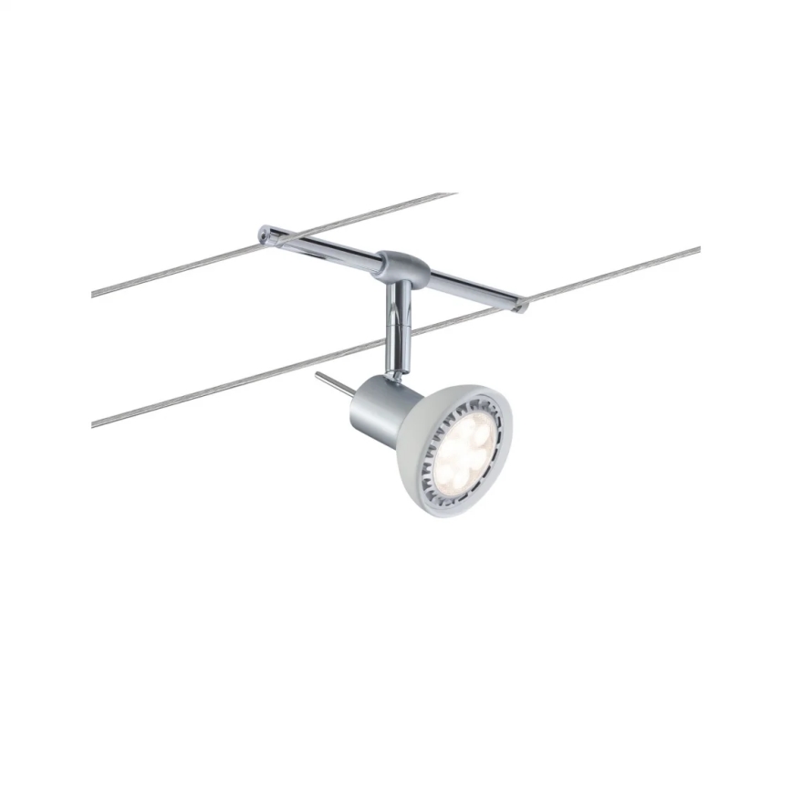Paulmann 94136 - Zestaw 5xGU5,3/10W, kompletny system linowy SHEELA 230V, chrom błyszczący