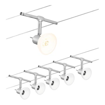 Paulmann 94136 - ZESTAW 5xGU5,3/10W Oprawa punktowa do systemu linkowego SHEELA 230V chrom błyszczący