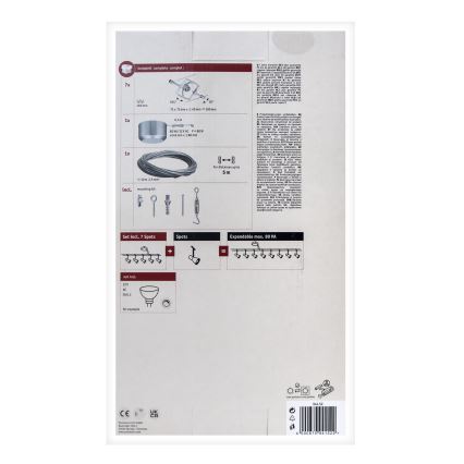 Paulmann 94152 - ZESTAW 7xGU5,3/10W Oświetlenie punktowe dla systemu sznurkowego MAC 230V matowy chrom