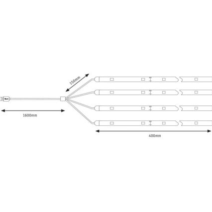 Paulmann 94208 - Oświetlenie parasola LED/1,8W PARASOL 5V/USB 1,6m