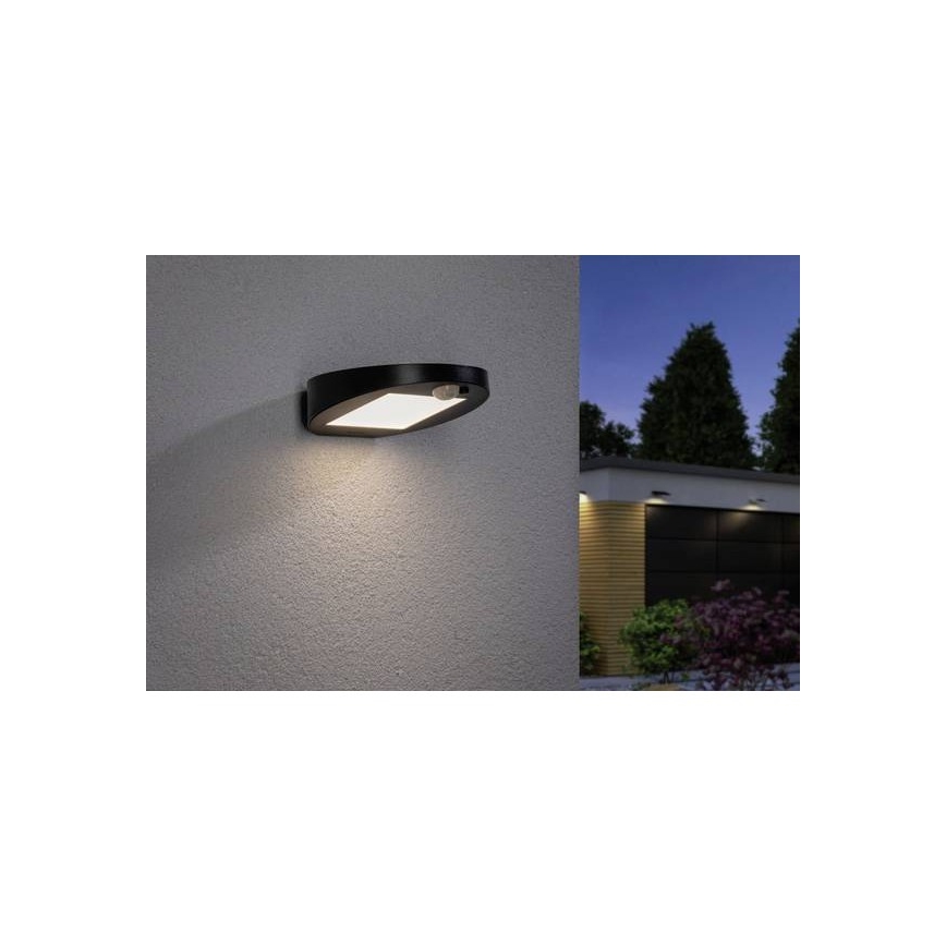Paulmann 94246 - LED/1,2W IP44 Zewnętrzne oświetlenie solarne z czujnikiem RYSE 3,7V 1800 mAh