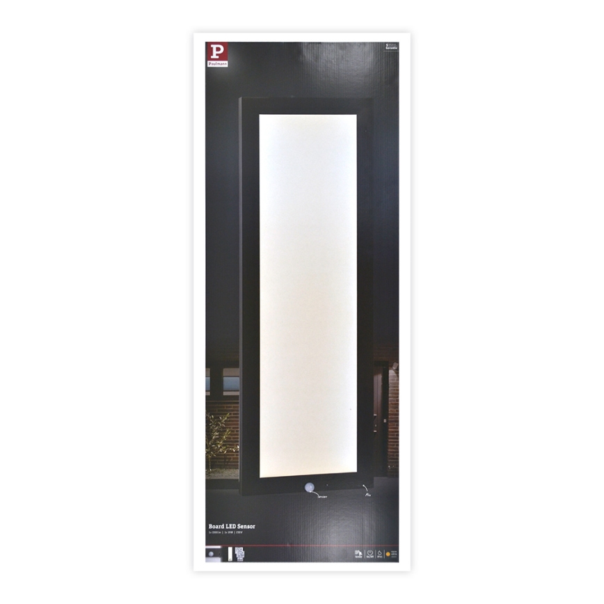 Paulmann 94257_1 - LED/19W IP44 Zewnętrzna lampa sufitowa z czujnikiem 230V