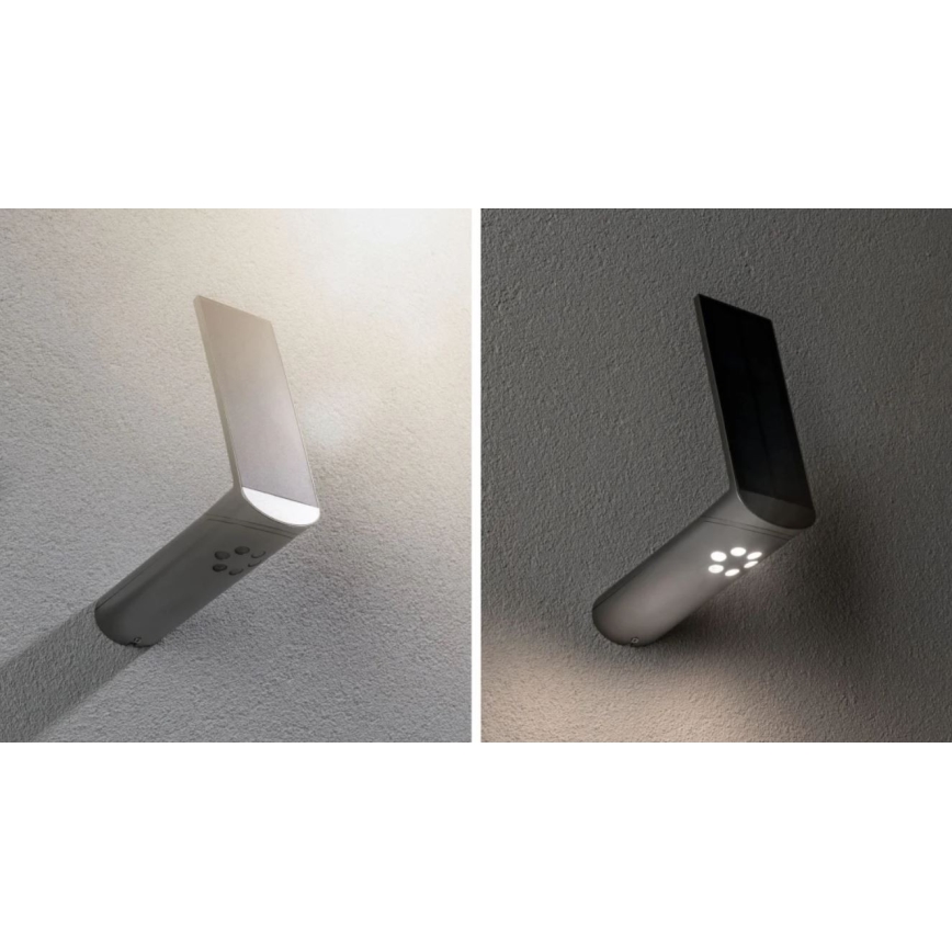 Paulmann 94261 - LED/1,2W IP44 Solarna lampa ścienna z czujnikiem ILIAS 3,7V 1800 mAh