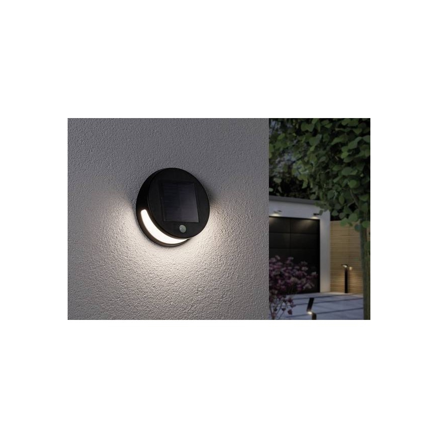 Paulmann 94265 - LED/3W IP44 Zewnętrzne oświetlenie solarne z czujnikiem HELENA 3,7V 1800 mAh