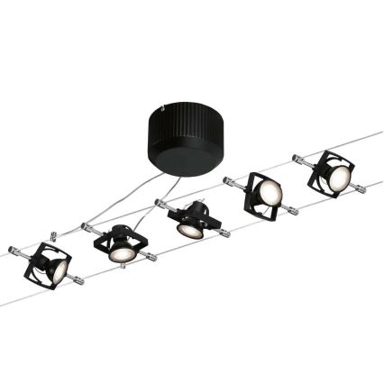 Paulmann 94290 - ZESTAW 5xGU5,3/10W Oprawa punktowa do systemu linkowego MAC 230V czarna
