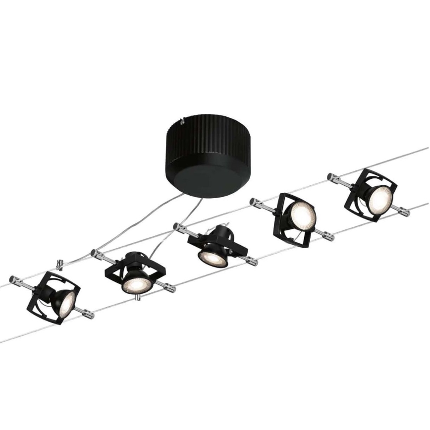 Paulmann 94290 - ZESTAW 5xGU5,3/10W Oprawa punktowa do systemu linkowego MAC 230V czarna