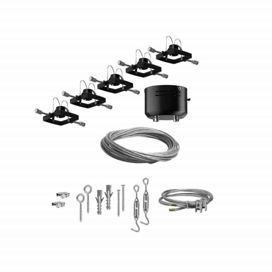 Paulmann 94290 - ZESTAW 5xGU5,3/10W Oprawa punktowa do systemu linkowego MAC 230V czarna