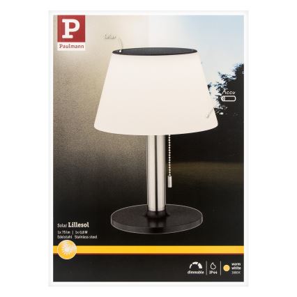 Paulmann 94309 - LED/0,8W IP44 Ściemnialna lampa solarna LILLESOL 3,7V