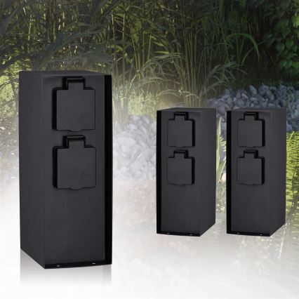 Paulmann 94313 - Zewnętrzny słupek zasilający RIO 4Z SCHUKO 230V IP44
