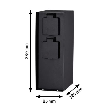 Paulmann 94313 - Zewnętrzny słupek zasilający RIO 4Z SCHUKO 230V IP44
