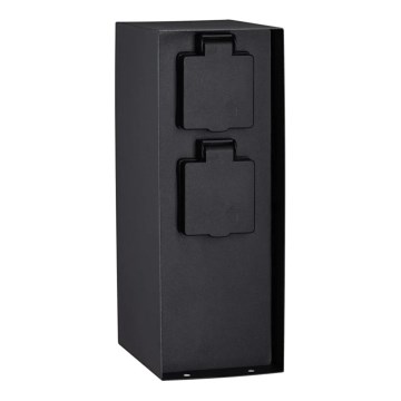Paulmann 94315 -Zewnętrzny słupek zasilający z czujnikiem zmierzchu RIO 3Z SCHUKO 230V IP44