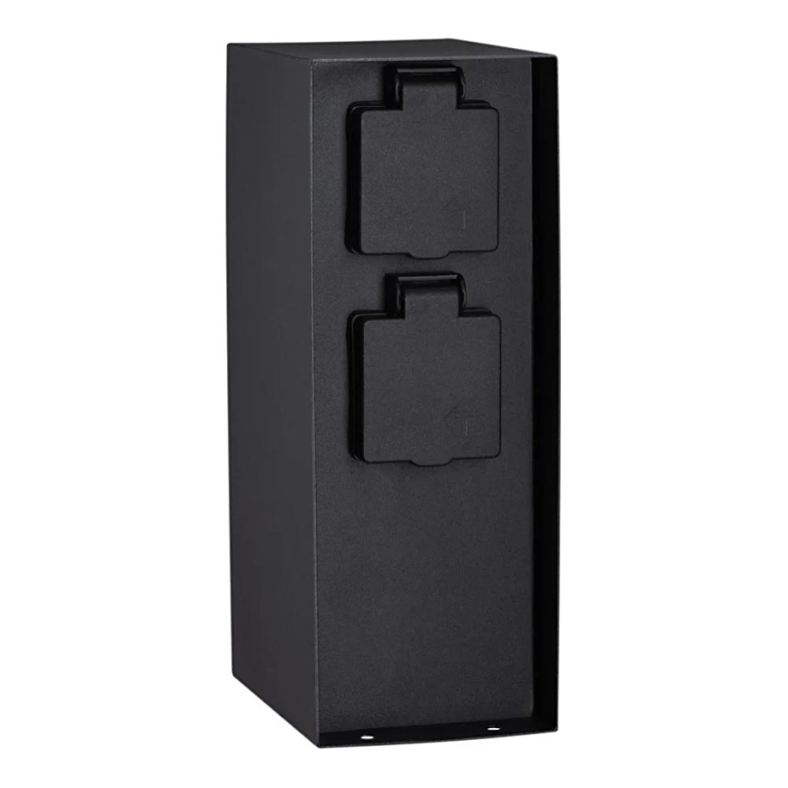 Paulmann 94315 -Zewnętrzny słupek zasilający z czujnikiem zmierzchu RIO 3Z SCHUKO 230V IP44
