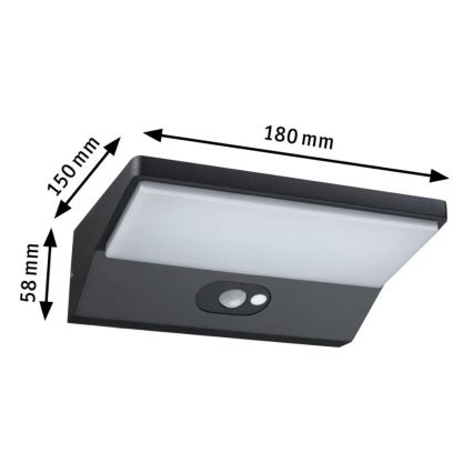 Paulmann 94333 - LED/7,4W IP44 Kinkiet zewnętrzny z czujnikiem HOUSE 230V