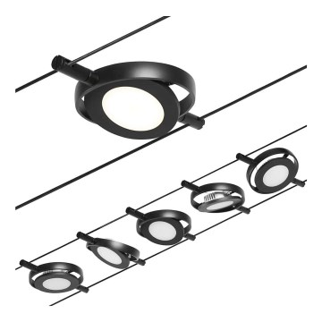 Paulmann 94418 - ZESTAW 5xLED/4,5W Kompletny system linkowy ROUNDMAC 230V czarny