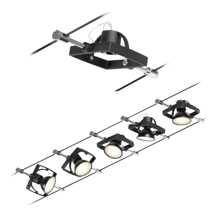 Paulmann 94434 - ZESTAW 5xGU5,3/10W Oprawa punktowa do systemu linkowego MAC 230V czarna