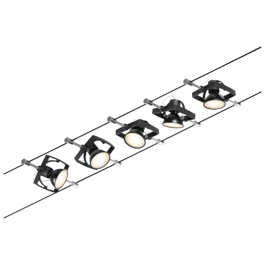 Paulmann 94434 - ZESTAW 5xGU5,3/10W Oprawa punktowa do systemu linkowego MAC 230V czarna